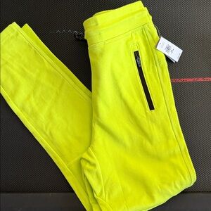 GAP kids Bright Lime Joggers with Zipper Detail